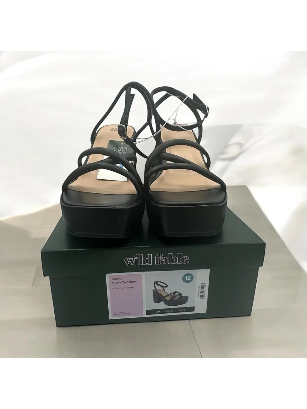 Astro Wedge Heels Black Size 12
